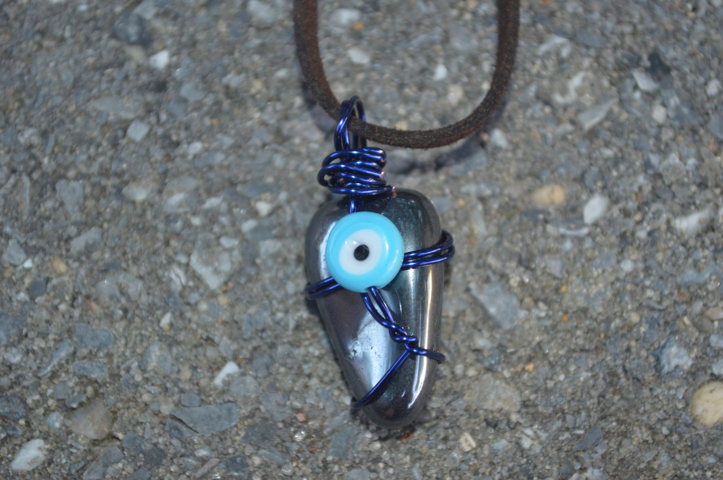 Hematite-Wrapped with Evil Eye