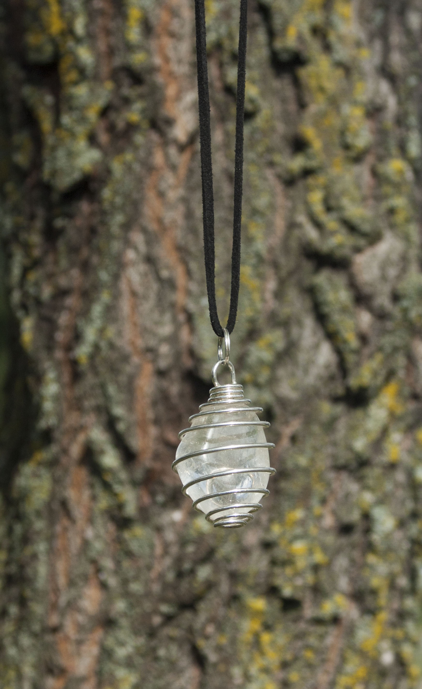 Clear Quartz Stone--Caged