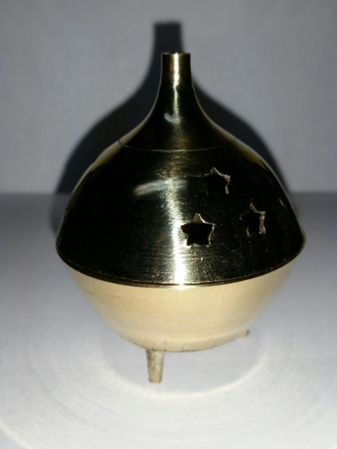 Round Brass Cone Incense Burner